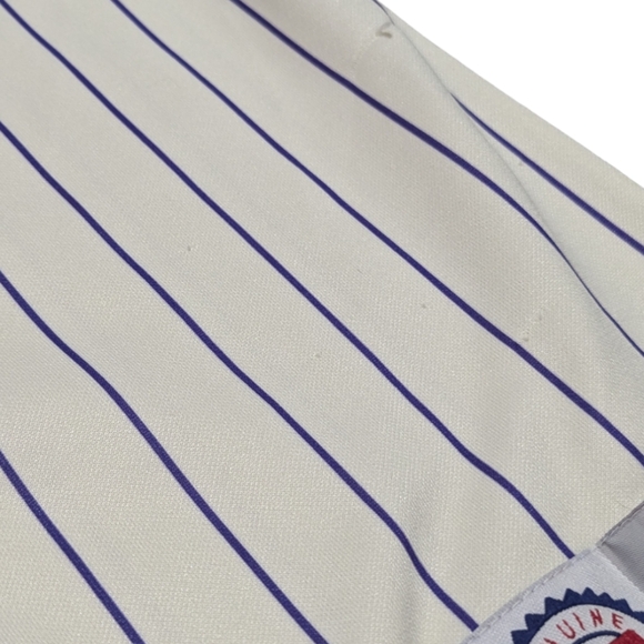 Majestic MLB Arizona D-Backs Men's XL Ivory Purple Pin-stripe #11 Sexson Jersey - Picture 14 of 16